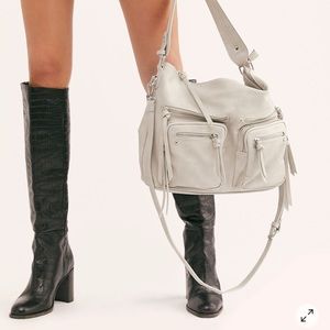 NWT Free People Alexandra Moto Hobo Vegan Handbag Z495-1